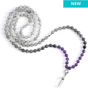 NEW CF_7 Gray & Purple Bead Necklace